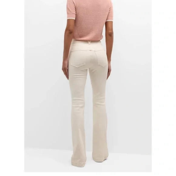 Veronica Beard Beverly flared jeans in cream denim. high rise, size 25 - Picture 3 of 9